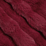 Coperta in Pelliccia di Coniglio Finta 4 pcs Rosso Bordeaux