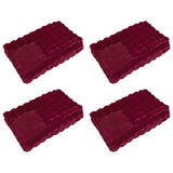 Coperta in Pelliccia di Coniglio Finta 4 pcs Rosso Bordeaux