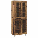 Credenza 2 pcs Legno vecchio Legno Stratificato e Vetro