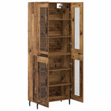 Credenza 2 pcs Legno vecchio Legno Stratificato e Vetro