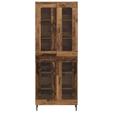 Credenza 2 pcs Legno vecchio Legno Stratificato e Vetro