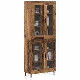 Credenza 2 pcs Legno vecchio Legno Stratificato e Vetro