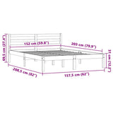 Struttura del letto Naturale 208,5 x 157,5 x 69,5 cm