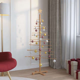 Albero di Natale in legno con supporto Marrone 150 cm Bambù