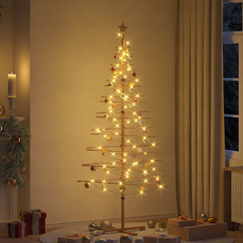 Albero di Natale in legno con supporto Marrone 210 cm Bambù