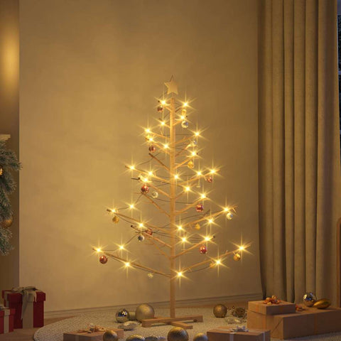Albero di Natale in legno con supporto Naturale 150 cm
