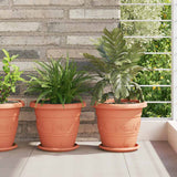 Vaso Rotondo per Fiori 6 pcs Rosso Mattone  26 x 21.5 cm