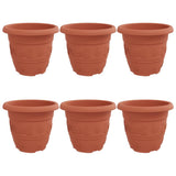 Vaso Rotondo per Fiori 6 pcs Rosso Mattone  30 x 25 cm