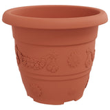 Vaso Rotondo per Fiori 6 pcs Rosso Mattone  30 x 25 cm