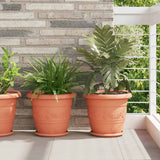 Vaso Rotondo per Fiori 6 pcs Rosso Mattone  34 x 28 cm