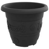 Vaso Rotondo per Fiori 6 pcs Nero  22 x 18 cm Plastica