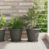 Vaso Rotondo per Fiori 6 pcs Nero  26 x 21.5 cm Plastica