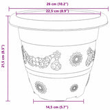 Vaso Rotondo per Fiori 6 pcs Nero  26 x 21.5 cm Plastica