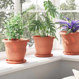 Vaso Rotondo per Fiori 24 pcs Rosso Mattone  22 x 18 cm