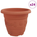 Vaso Rotondo per Fiori 24 pcs Rosso Mattone  22 x 18 cm
