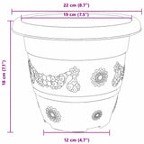 Vaso Rotondo per Fiori 24 pcs Rosso Mattone  22 x 18 cm