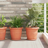 Vaso Rotondo per Fiori 24 pcs Rosso Mattone  30 x 25 cm