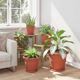 Vaso Rotondo per Fiori 24 pcs Rosso Mattone  30 x 25 cm