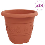 Vaso Rotondo per Fiori 24 pcs Rosso Mattone  30 x 25 cm