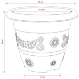 Vaso Rotondo per Fiori 24 pcs Rosso Mattone  30 x 25 cm