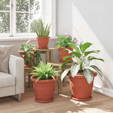 Vaso Rotondo per Fiori 24 pcs Rosso Mattone  34 x 28 cm
