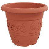 Vaso Rotondo per Fiori 24 pcs Rosso Mattone  34 x 28 cm