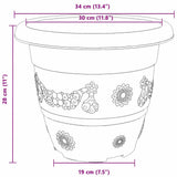 Vaso Rotondo per Fiori 24 pcs Rosso Mattone  34 x 28 cm