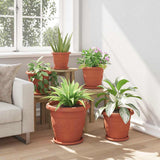 Vaso Rotondo per Fiori 24 pcs Rosso Mattone  39 x 32 cm