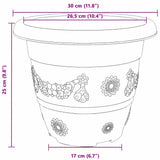 Vaso Rotondo per Fiori 24 pcs Nero  30 x 25 cm Plastica