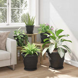 Vaso Rotondo per Fiori 24 pcs Nero  34 x 28 cm Plastica
