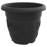 Vaso Rotondo per Fiori 24 pcs Nero  34 x 28 cm Plastica