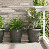 Vaso Rotondo per Fiori 24 pcs Nero  39 x 32 cm Plastica