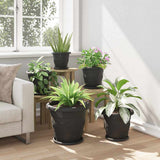 Vaso Rotondo per Fiori 24 pcs Nero  39 x 32 cm Plastica