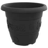 Vaso Rotondo per Fiori 24 pcs Nero  39 x 32 cm Plastica