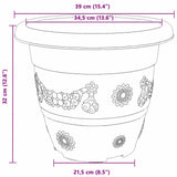 Vaso Rotondo per Fiori 24 pcs Nero  39 x 32 cm Plastica