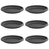 Vassoio Rotondo per Fiori 6 pcs Nero  14 x 2 cm Plastica