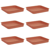 Vassoio Quadrato per Fiori 6 pcs Rosso Mattone 15 x 15 x 2 cm