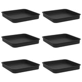 Vassoio Quadrato per Fiori 6 pcs Nero 15 x 15 x 2 cm Plastica