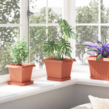 Vassoio Quadrato per Fiori 24 pcs Rosso Mattone 15 x 15 x 2 cm