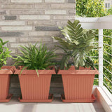 Vassoio Quadrato per Fiori 24 pcs Rosso Mattone