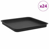 Vassoio Quadrato per Fiori 24 pcs Nero 36 x 36 x 2.5 cm