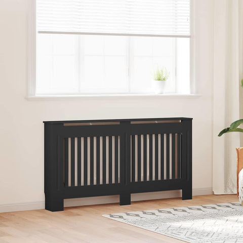 Copertura per radiatori 2 pcs Nero 152 x 19 x 81.5 cm