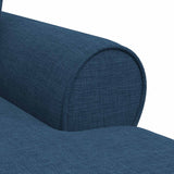 Chaise Longe con Gonna con cuscino 3 pcs Blu Tessuto