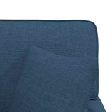 Chaise Longe con Gonna con cuscino 3 pcs Blu Tessuto