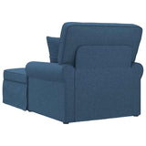 Chaise Longe con Gonna con cuscino 3 pcs Blu Tessuto