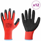 Guanti da Lavoro 12 pcs Rosso e Nero 9 / l