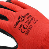 Guanti da Lavoro 24 pcs Rosso e Nero 9 / l
