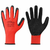 Guanti da Lavoro 12 pcs Rosso e Nero 10 / xl