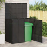 Cassa per Spazzatura 2 pcs Nero 130 x 80 x 115 cm Polietilene