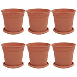 Vasi per Piante 6 pcs Rosso Mattone  17 x 14 cm Plastica